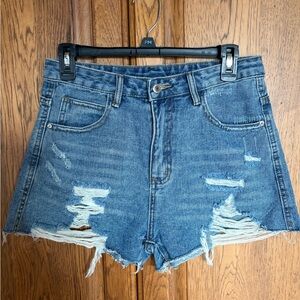 SHEIN Blue Distressed Jean Shorts Size 6